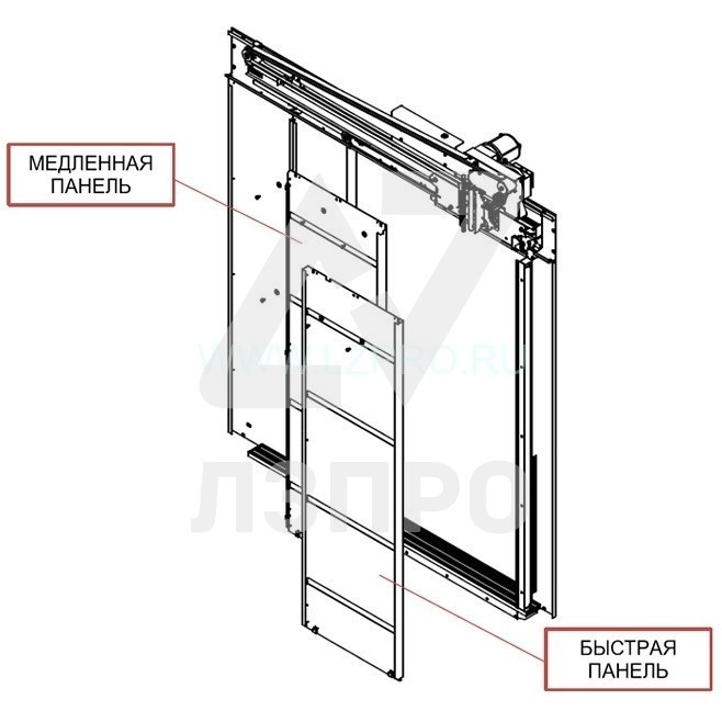 Комплект створок дверей кабины TLD PRIMA-S RH OP-900 mm Otis