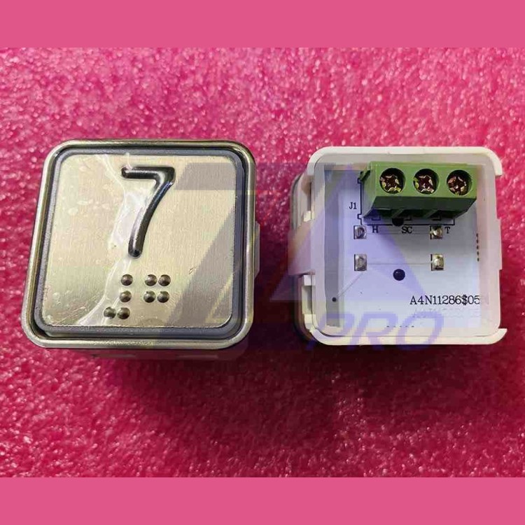 Кнопочный модуль "7" красная подсветка с шрифтом Брайля A4N11286$05 BBP-S303-VMPLM-D-R-07 (KA302W-D-R-07) ЩЛЗ