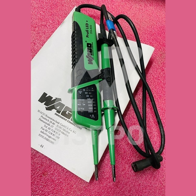 Индикатор уровня напряжения Profi LED+, 2-пол, с LED-экраном, щупы 4мм 206-806 Wago