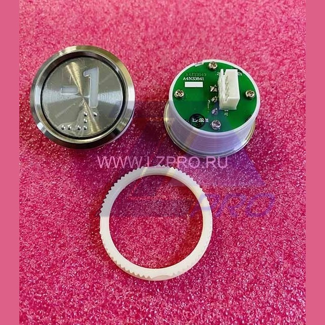 Кнопка "-1" (с шрифтом Брайля, белая круговая подсветка, тип BAS231) A4N33841 Otis