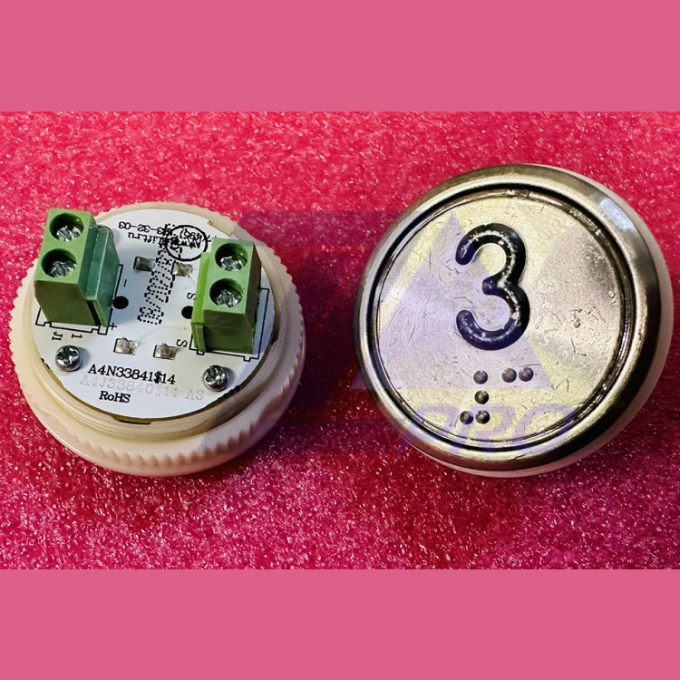 Модуль кнопочный A4N33841$14 белая подсветка Брайль "3" BBP-R331-CMPLT-S-W-03(EA2406S-S-W-03) ЩЛЗ