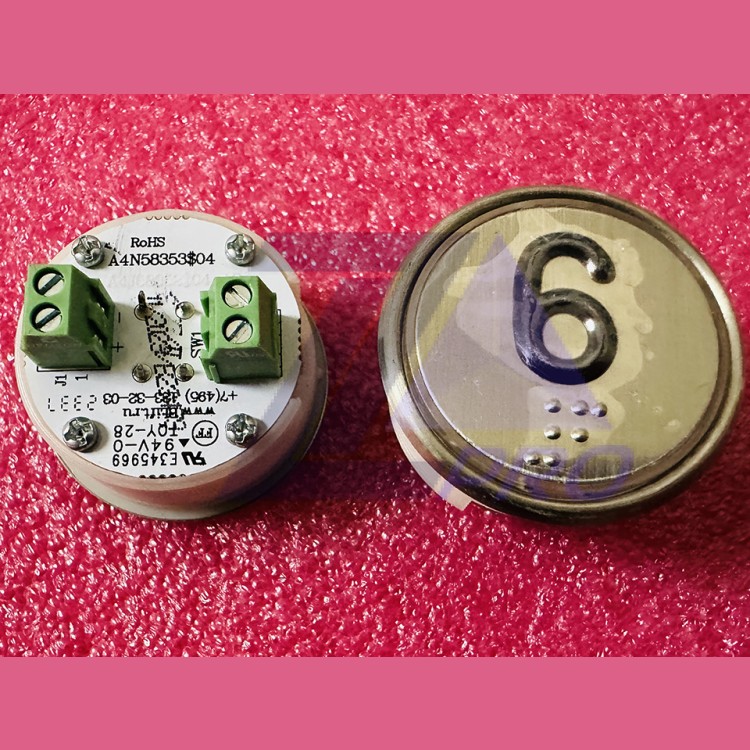 Модуль кнопочный белая подсветка код брайля "6" A4N58353$04 BBP-R302-VCPLT-S-W-06 (MA2D04-S-W-06)