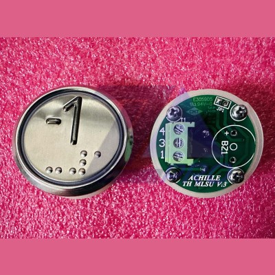 Кнопочный модуль "-1" с кодом Брайля, красная подсветка, MLSU, Achi...