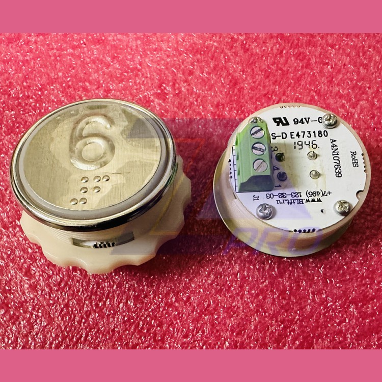 Кнопочный модуль с шрифтом Брайля 6 разъём под винт A4N107639 MA2D04-D-R-06 ЩЛЗ КМЗ