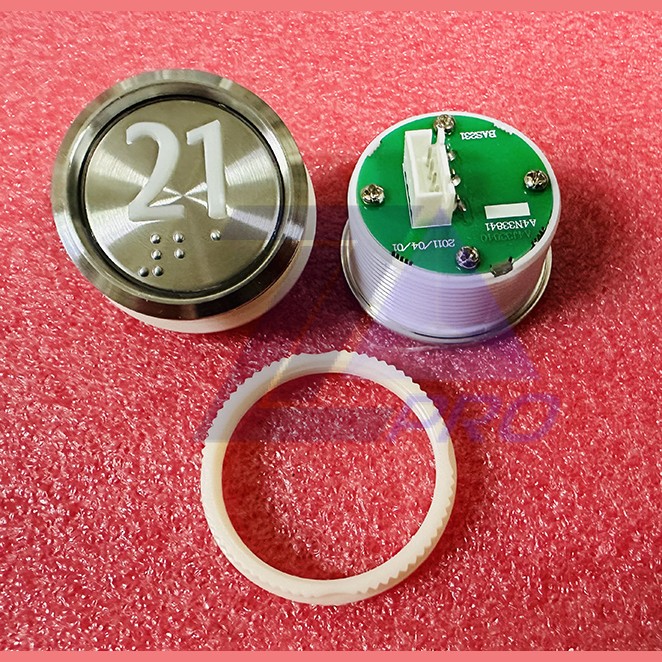 Кнопка "21" (с шрифтом Брайля, белая круговая подсветка, тип BAS231) A4N33841 Otis