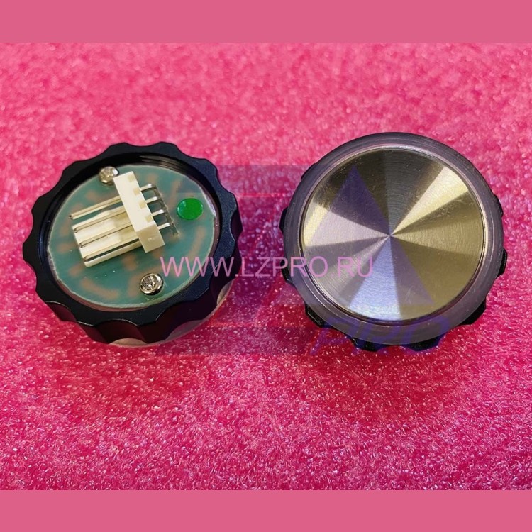 Кнопка BR27B (с круговой зеленой подсветкой, шлифованная, разъем AMP) XAA323CY3A XIZI Otis