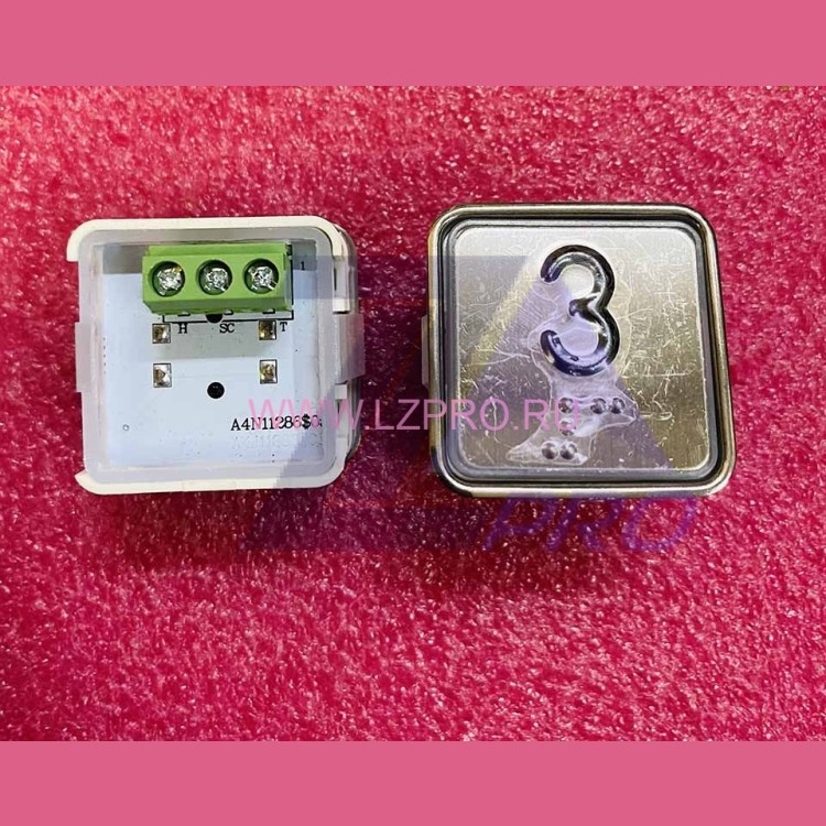 Кнопочный модуль "3" красная подсветка с шрифтом Брайля A4N11286$05 BBP-S303-VMPLM-D-R-03 (KA302W-D-R-03) ЩЛЗ