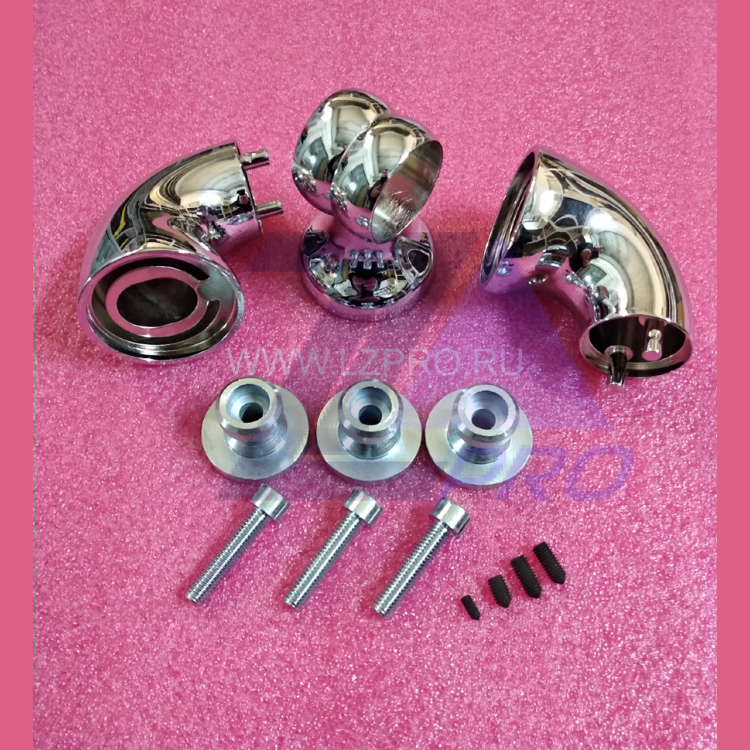 Комплект углового крепления поручня (три опоры, ONDA полированный хром) ZAA180Z2 Otis