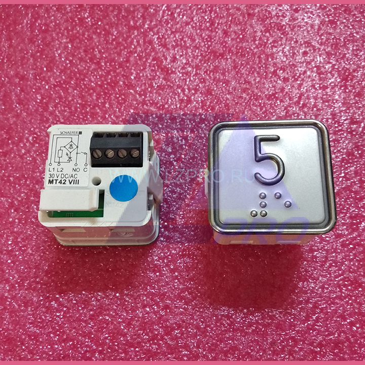 Модуль кнопочный "5" синяя подсветка MT42 VIII Schaefer