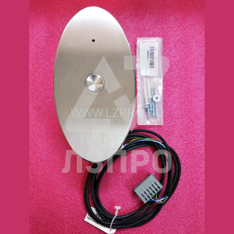 Вызывной аппарат в сборе (1 кнопка FAA25090AD313, подсветка синий ореол, плата HBB) FAA23500BF Otis