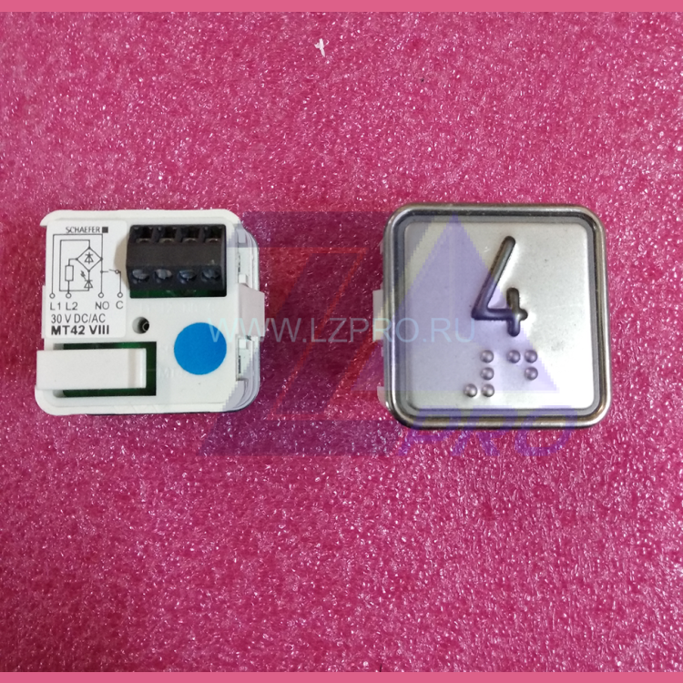 Модуль кнопочный "4" синяя подсветка MT42 VIII Schaefer