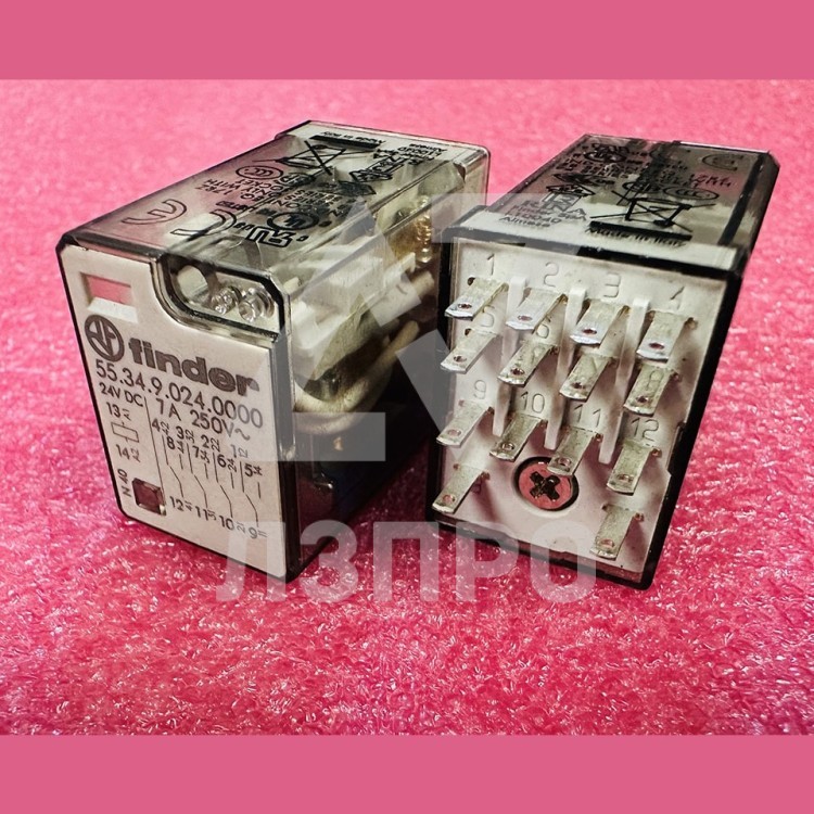Реле промежуточное 7A 24VDC 55.34.9.024.0000 Finder